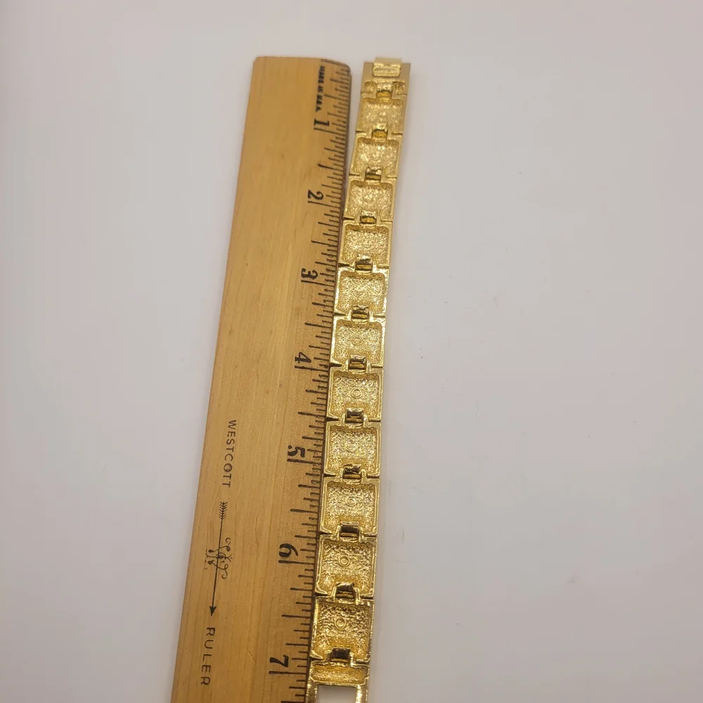 Gold and Black Square Link Bracelet